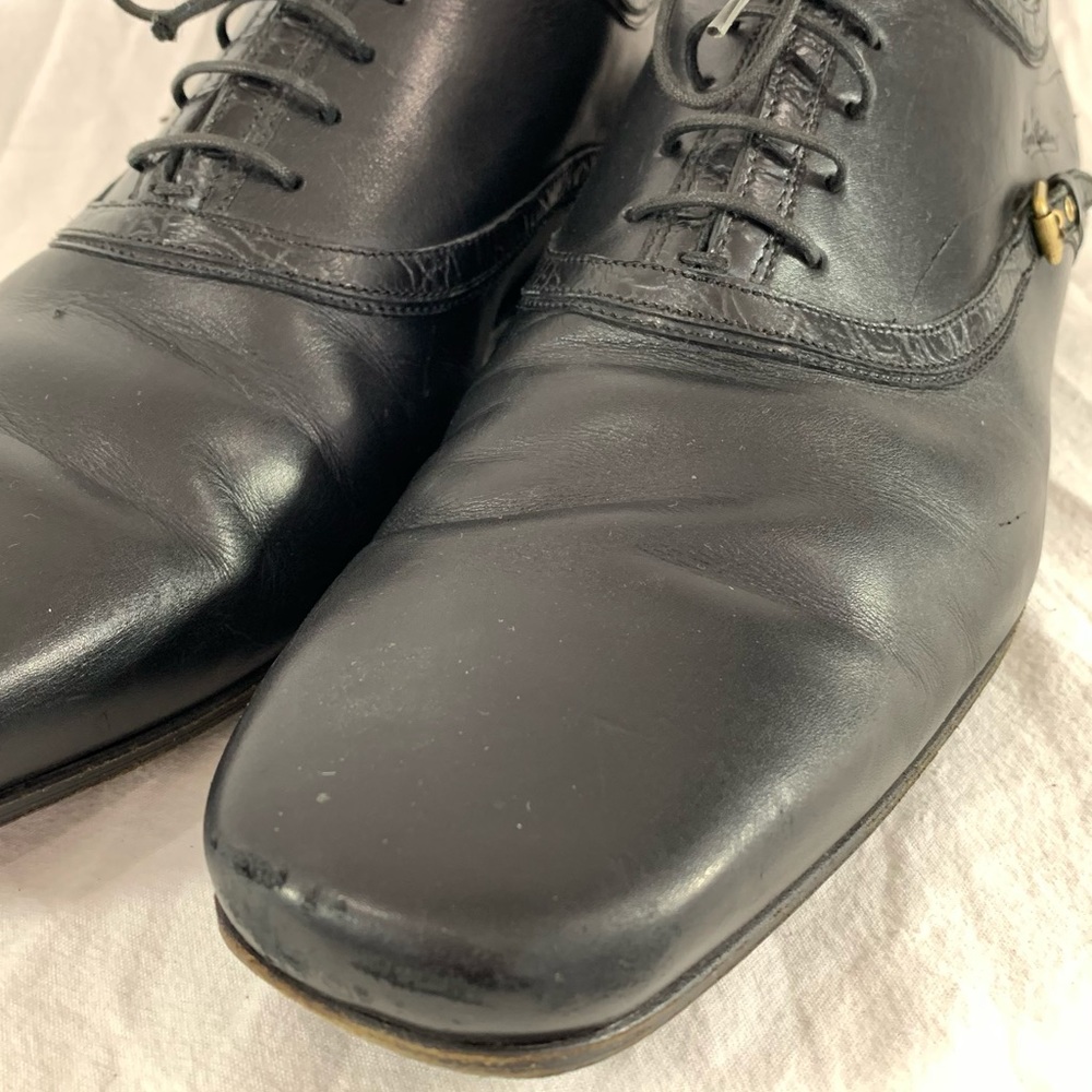 LOUIS VUITTON Black Leather Men's Oxfords Lace Up - Picture 9 of 16